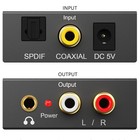 Dac 192khz Digital To Analog Audio Converter  Optical Rca Adapter Small
