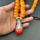 Wonderful Vintage Antique Tibetan Baltic Amber Large Beads Strand Necklace