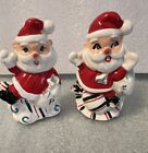 Vintage Rare Relco Christmas Santa Claus Peppermint Salt Pepper Shakers Japan