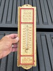 Vintage First National Bank Bridgeport Texas Tin Wall Thermometer 