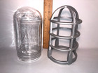 Vintage Industrial Explosion Proof Light Cage With Glass Globe