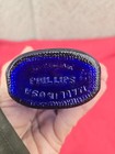 Vintage Milk Of Magnesia Blue Cobalt Glass Bottle 5 5  Tall