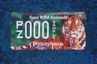 Pennsylvania Save Wild Animals Sample Tiger License Plate