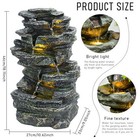 6-tier Outdoor Cascading Rock Water Fountain With Led Light  Outdoor Waterfall 