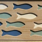 Nautical Home Decor Hanging Sign Fish Blue White Teal 15 X 5 5 Inches