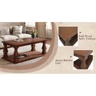 47 24  Long Rustic Living Room Table With Storage Shelf walnut Brown