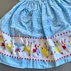 Vintage Handmade Childrens Blue Polka Dot Clown Half Apron Tie Waist