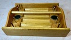 Vtg Wood Sewing Machine Removable Drawer Caddy Sewing Tray Pincushion Spools 7x9