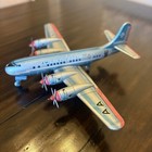 Vintage Tin Toy Friction American Airlines Airplane N303aa Dc7 Japan Linemar
