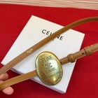 Women s Celine Khaki Leather Belt  w  13mm 0 51in  L  80 32 