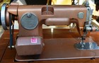 Vintage Fleetwood Deluxe Sewing Machine  Brown Table Cabinet -local Pickup Only