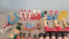 Vintage Wooden Christmas Ornaments Lot  38 Pc      Santas  Mrs Claus  Soldiers    
