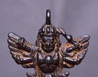 Old Tibet Buddhism Bronze 6 Arms Mahakala Wrathful Deity Buddha Amulet Pendant