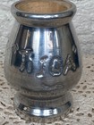 Vintage Silver Metal Embossed Yerba Mate Gourd Cup   Bombilla