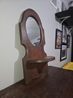 Vintage Antique Oval Mirror With Shelf