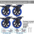 5 Inch Caster Wheels Casters Set 4 Heavy Duty Brake Safety Dual Locking Casters