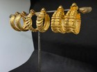 Lot Of 3 Vintage Gold Tone Hoops Clip On Earrings Stamped Viro New Old Stock 