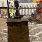 Antique Vintage Chinese Asian Hand Carved Wood Base Table Lamp No Shade bar