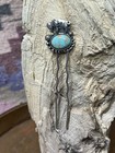 Western Blue Turquoise Hair Pin Clip Silver Southwest Comb Barrette Buffalo