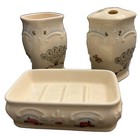 Vintage Louis Nichole Bathroom Set Tumbler Soap Dish Toothbrush Ceramic    jakson   