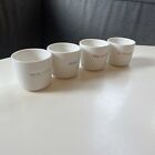 Set Of 4 Keith Brymer Jones Word Range Egg Cups - Porcelain Egg Holders