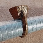 Antique Red Intaglio Two Eye Egyptian Engraved Bronze Signet Roman Ring