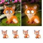 4-pack Solar Led Garden Fox Statues - Eco-friendly Outdoor Yard Lights Decor