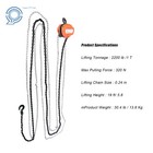 Chain Hoist 1 Ton 2200lbs  Capacity 20ft Manual Hand Lift G80 Chain Block Hoist