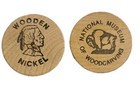 Vintage  lot Of 2  National Museum Of Woodcarving - Wooden Nickel  free Shipping