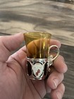 Souvenir Shot Glass Las Vegas Made Japan Amber Plastic W  Holder 2 5 t Bundle
