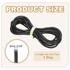 6mm Round Braided Leather Cord For Crafts Jewelry Making  Black 4 Yards 