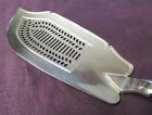 Antique Silverplate Pierced Fish Slice Engraved Lion W  Wreath On Handle 