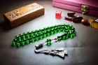 Original Amber Bakelite Muslim Prayer Beads Tasbih Misbaha Rosary  Green Tesbih