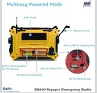 Kaito Voyager Ka500 Emergency Solar Crank Radio Am fm sw Noaa Weather     Yellow