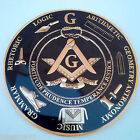Freemason Masonic Love For Arts  Car Emblem Heavy Alloy Golden And Black Finish