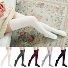 Winter Women Girls Cable Knit Cotton Long Boot Socks Over Knee Thigh High Warm
