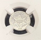 1861 P Silver Three Cent Pieces -  Pcgs Genuine - Au Details Cleaned