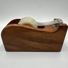 Vintage Mcm   Mid Century Modern Wood Tape Dispenser Retro Style  Home Office 