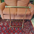 Vintage Brass Blanket Quilt Rack Hollywood Regency Ball Finial Towel Stand 33x29
