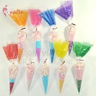 Coloured Metallic Twist Ties 10cm For Cone Cellophane Bags Party cake 4 Inch Uk