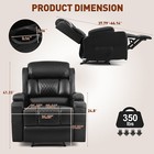 New Black Pu Leather Massage Recliner Chair Single Sofa With Remote 2 Cup Holder