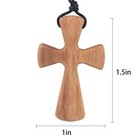 Hand Carved Wooden Cross Necklace For Men B Natural Wood Cross Pendant