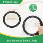 2 4  Metal O Ring  2pcs Seamless 304 Stainless Steel Rings Black 8mm X 60mm