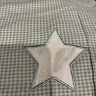 2 Lambs   Ivy Green Checked With Stars Gingham Window Valances Baby Nursery