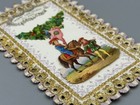 1874 Fancy Paper Lace Victorian Die Cut Christmas Small Antique Scrap Card
