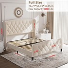 Full queen Size Bed Frame Velvet Upholstered Platform With Wingback Headboard