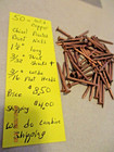 50-vintage Copper Chisel Point Boat Nails 1 1 8    X 3 32  Shank   3 16    Wide Head
