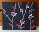 Handmade Unique Fabric Wall Art Spring Flowers And Fall Leaves 20  X 16  Frame