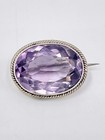 Antique Brooch 800 Silver Genuine Amethyst 18 4mm Markers Mark Faceted