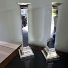 Vintage Sheffield Company Pair Silver Plate Column Candle Stick Holders Nib